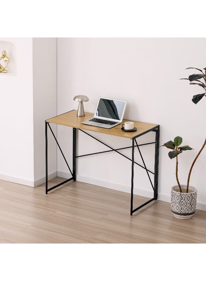Home Box Foldable Study Desk in Wood and Black - Image 1